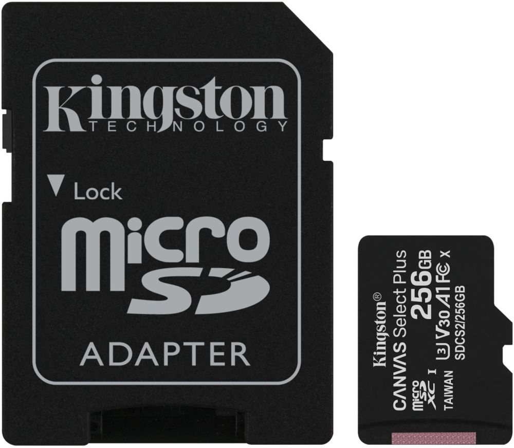   Micro-SD 256Gb Kingston SDCS2/256GB Canvas Select Plus + adapter