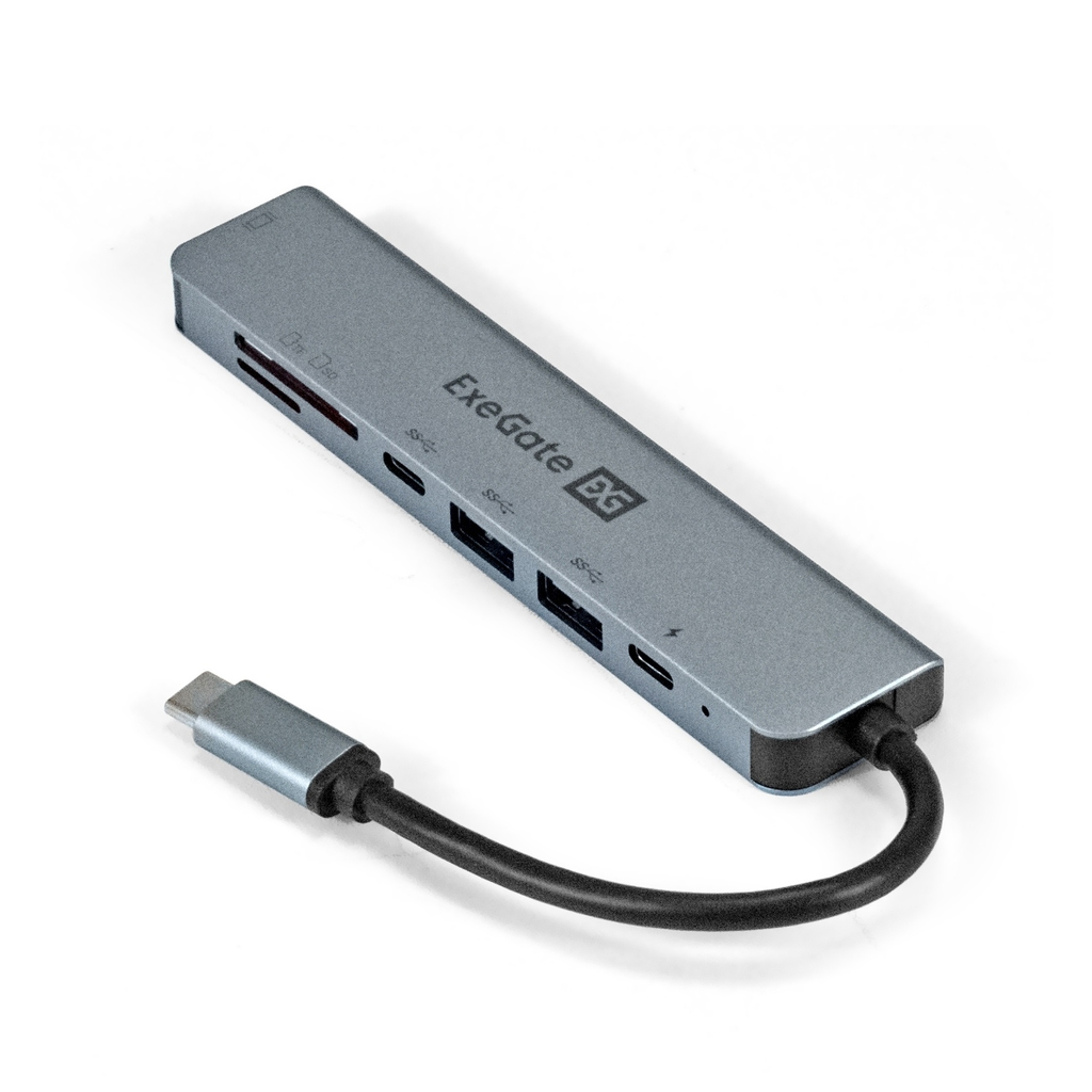 - ExeGate DUB-21C/PD/CR/H (- USB Type-C --> 2xUSB3.0 + Card Reader + Type-C DATA (480MB/s) + PD 100W + HDMI 4K