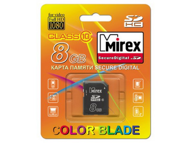 Карта памяти mirex microsdhc 8 гб