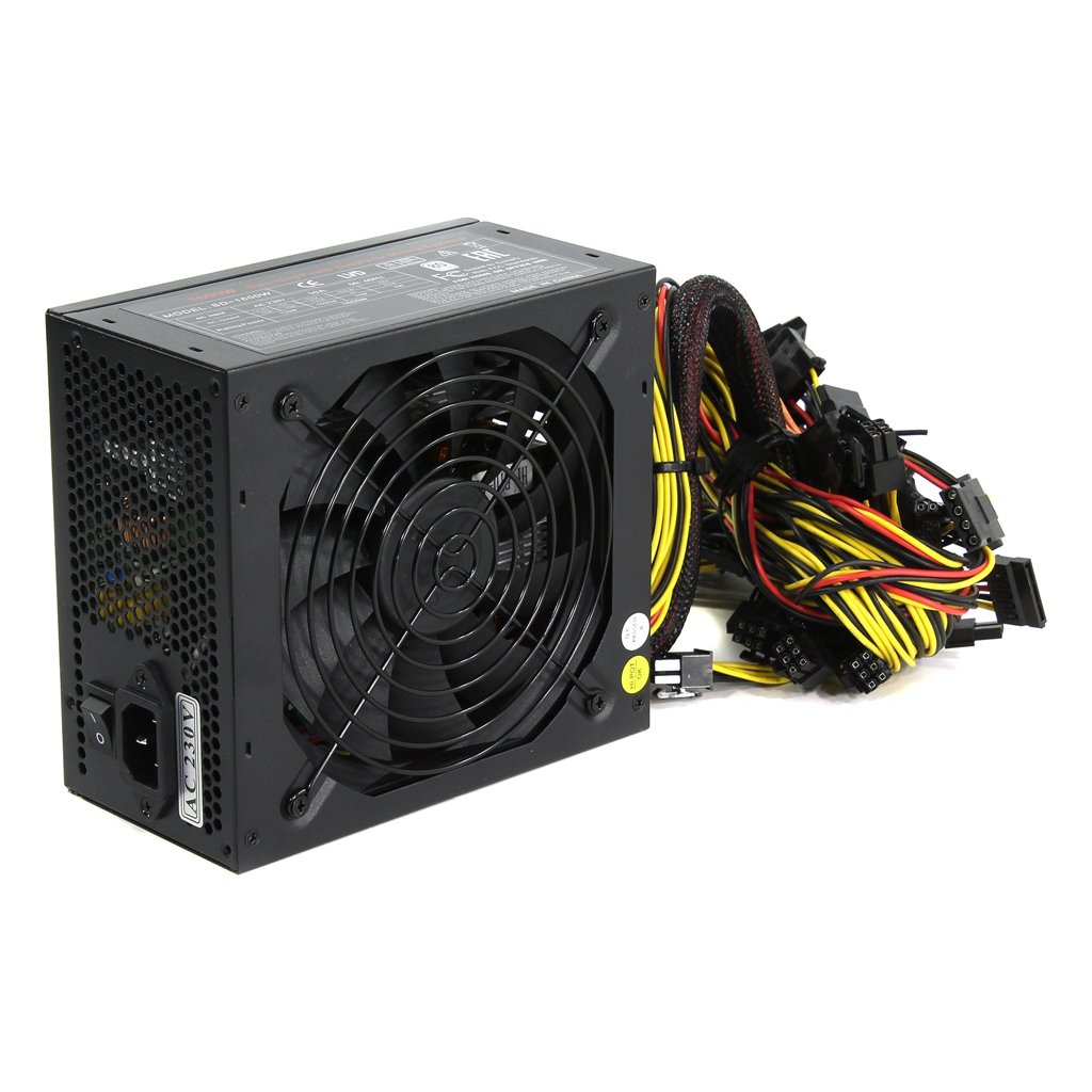   1600 R-Senda SD-1600W Mining PSU, 8pin(4+4pin)*1pc, 24pin*1pc, 6+2pin *12pcs, sata*8pcs, molex*6pcs, Efficiency:86% , White box