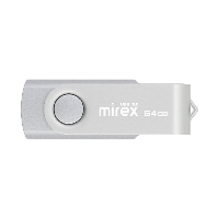   64GB USB 3.0 Mirex SWIVEL SILVER (ecopack)