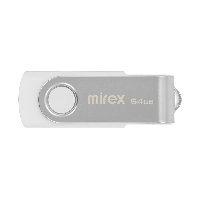   64GB USB 2.0 Mirex SWIVEL WHITE